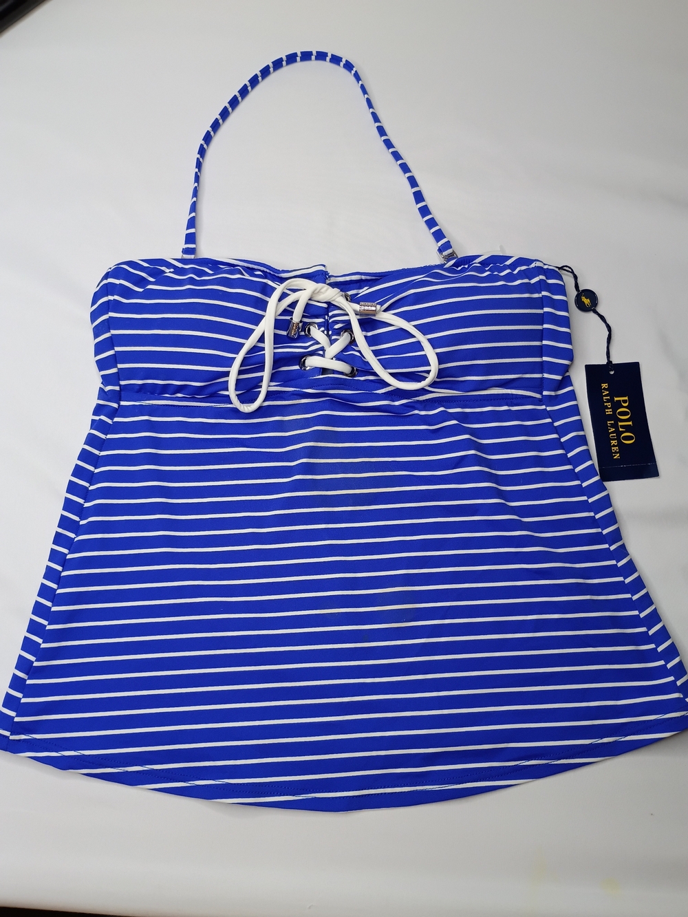Polo by Ralph Lauren Blue & White Stripe Women’s Tankini Swim Top Size XS NWT